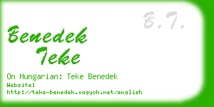 benedek teke business card